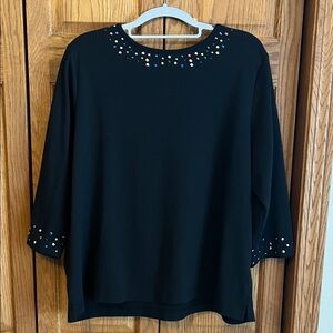 Black Embellished Women's Top